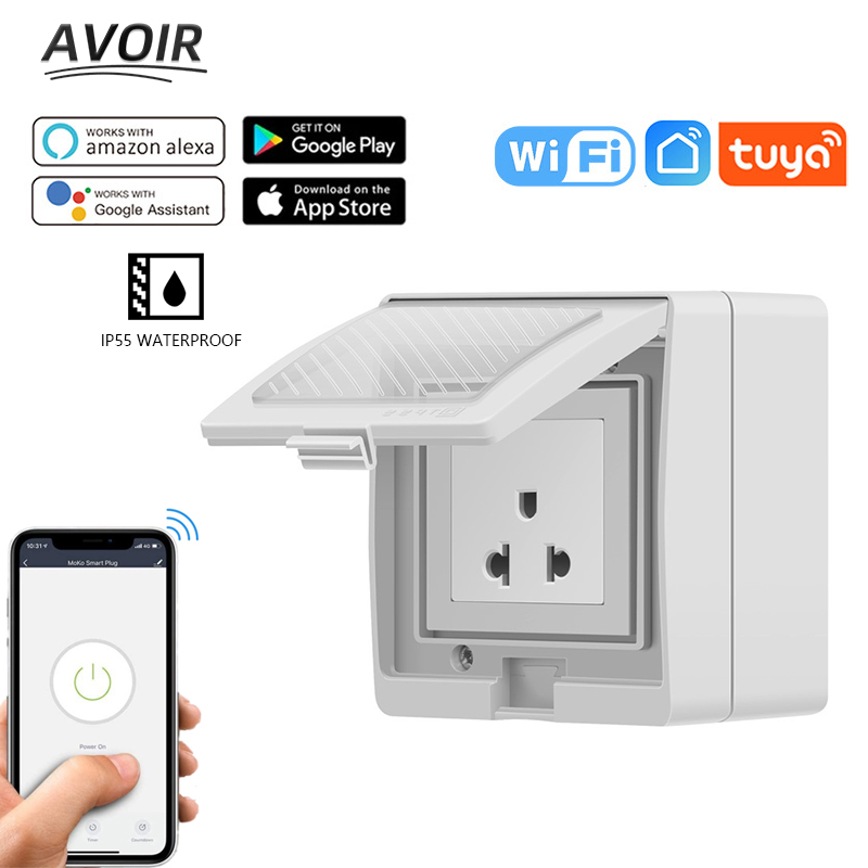 Outdoor Power Equipment Brands - Avoir IP55 Tuya スマート防水ソケットタイマー屋外壁コンセント EU FR