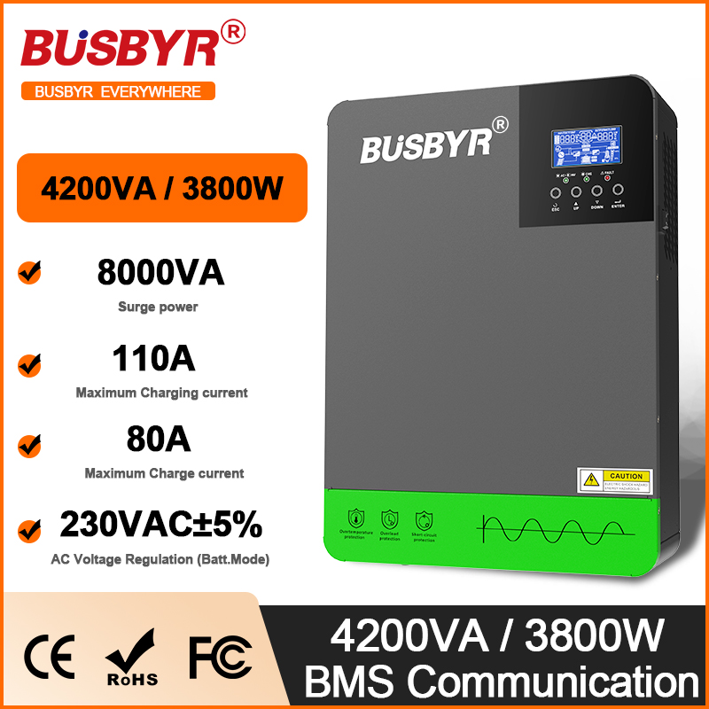 Portable Generator Inverter - 純粋な正弦波ハイブリッドソーラーインバーター,MPPT,4.2kw,6.2kw,24v,48v,230v,100a,120aソーラーパネル用充電コントローラー