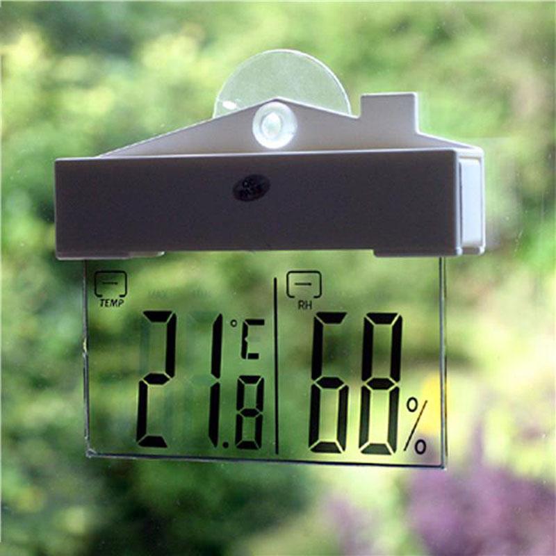 Outdoor Power Tower - デジタル窓温度計 比重計 吸盤 大型液晶 屋内屋外気象ステーション 吸盤式
