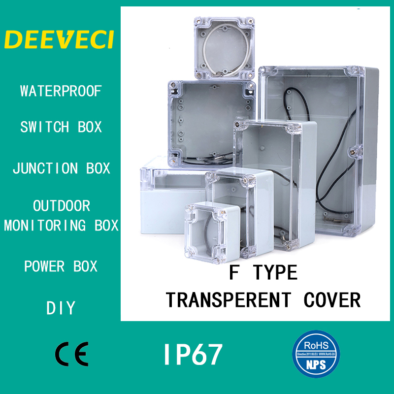 Outdoor Power Outlet Box - 透明防水屋外エンクロージャプラスチックボックス電子プロジェクトケース計器電気ボックスジャンクションボックスハウジング