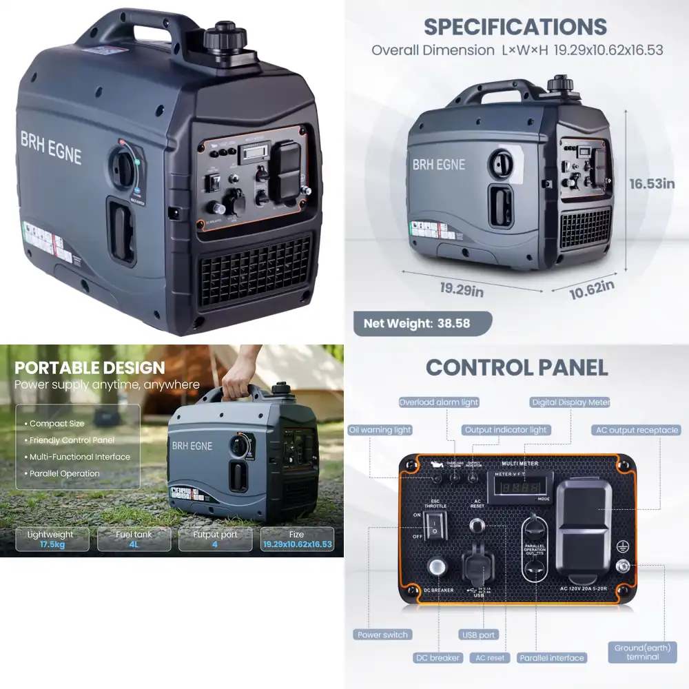 Portable Generator Inverter - YHS 2500W 3kW 静音型インバーター発電機 ユニット 230V/240V