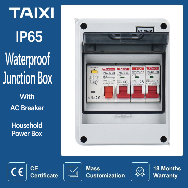Outdoor Power Outlet Box - 屋外家庭用スイッチmcb,防水電気分布ボックス,回路ブレーカー,電源付きプラスチックジャンクションワイヤーボックスip65