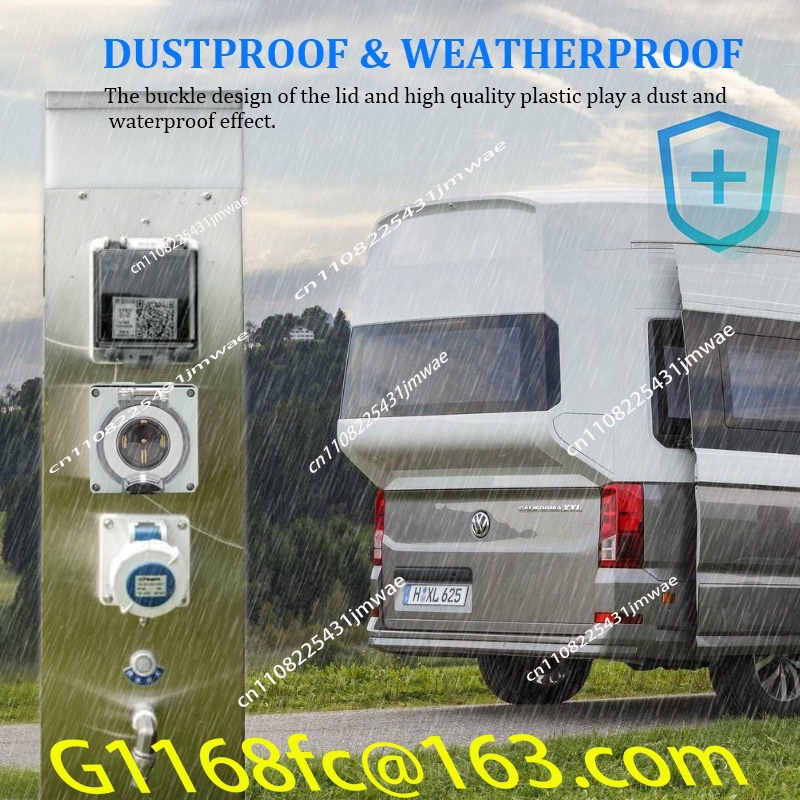 Outdoor Power Inlet Box - 50アンペア発電機RV電源インレットボックスプラスチック防水スイッチソケット屋外電源コンセントボックス（14-50rソケット付き）