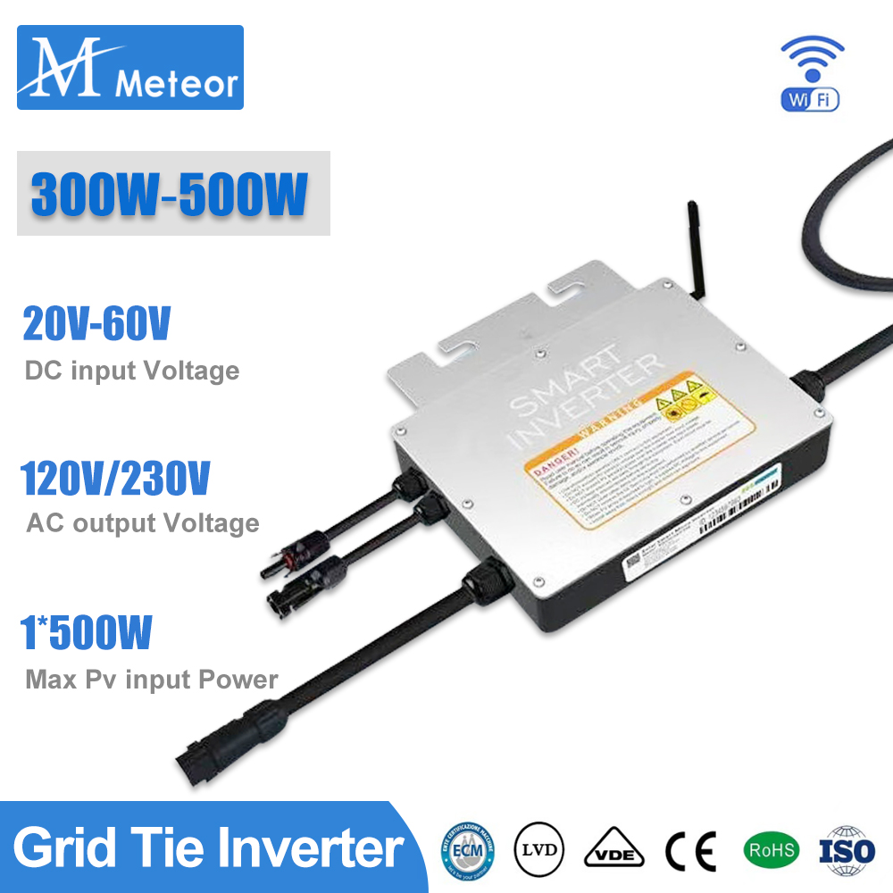 Portable Generator Inverter - ソーラー設置用マイクロインバーター,入力電圧20〜60V,110V,230V,自動300W,350W,400W,500W,Wi-Fiモニター付き