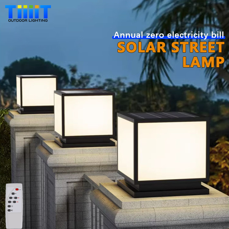 Outdoor Power Tower - 屋外 LED ソーラーコラムライト防水ソーラーランプリモコン付き 4 色ガーデンフェンスポーチ中庭装飾ライト