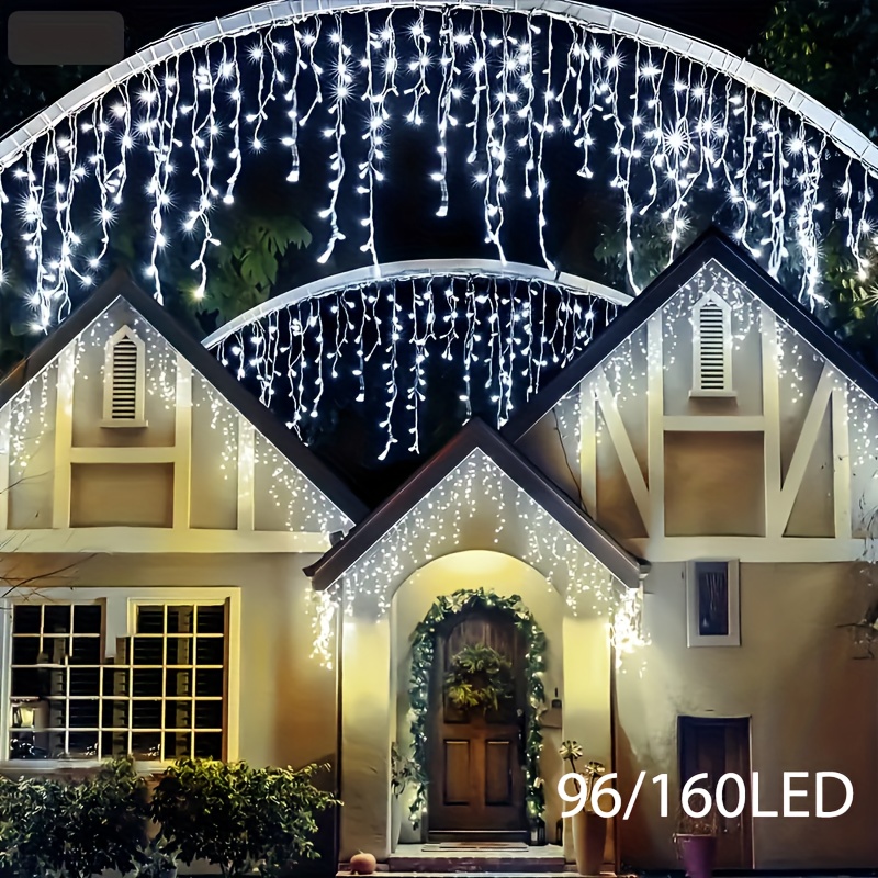 ソーラー式屋外アイシクルストリングライト、8つのモード搭載、 - Outdoor Solar Power Xmas Lights のレビューと価格