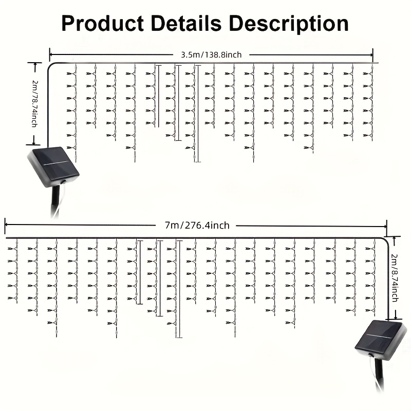 ソーラー式屋外アイシクルストリングライト、8つのモード搭載、 - Outdoor Solar Power Xmas Lights のレビューと価格