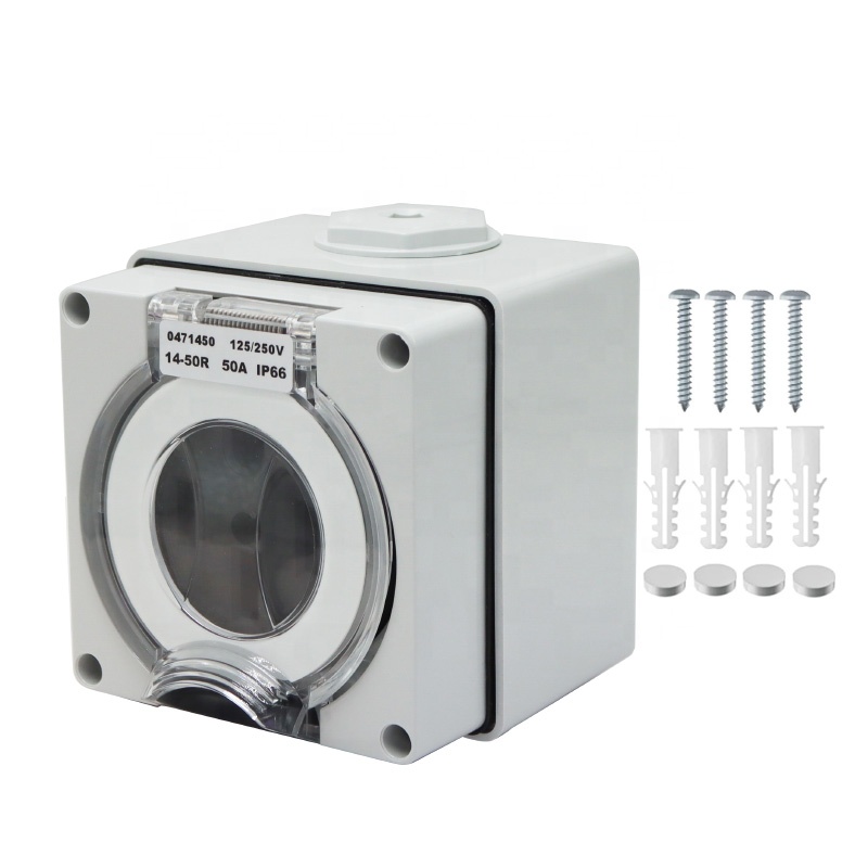 50アンペア発電機RV電源インレットボックスプラスチック防水 - Outdoor Power Inlet Box のレビューと価格