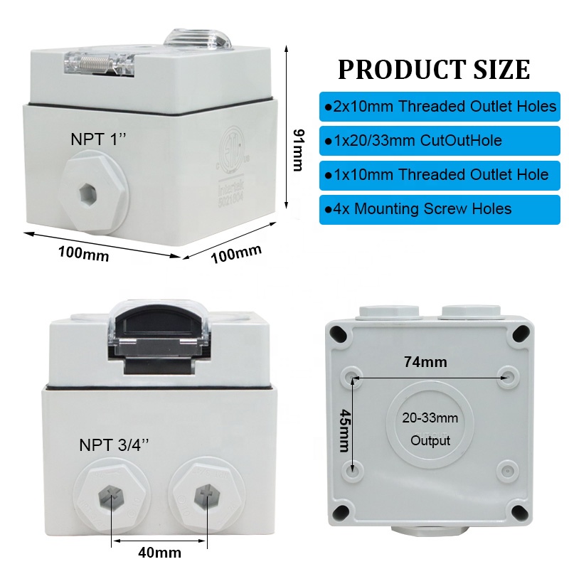 50アンペア発電機RV電源インレットボックスプラスチック防水 - Outdoor Power Inlet Box のレビューと価格