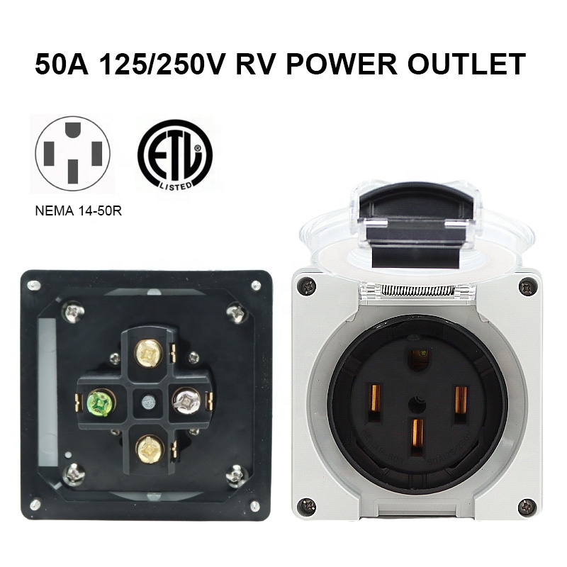 50アンペア発電機RV電源インレットボックスプラスチック防水 - Outdoor Power Inlet Box のレビューと価格