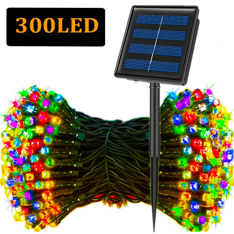 5M-32M LED ソーラーストリングライト 300LED - Outdoor Solar Power Xmas Lights のレビューと価格