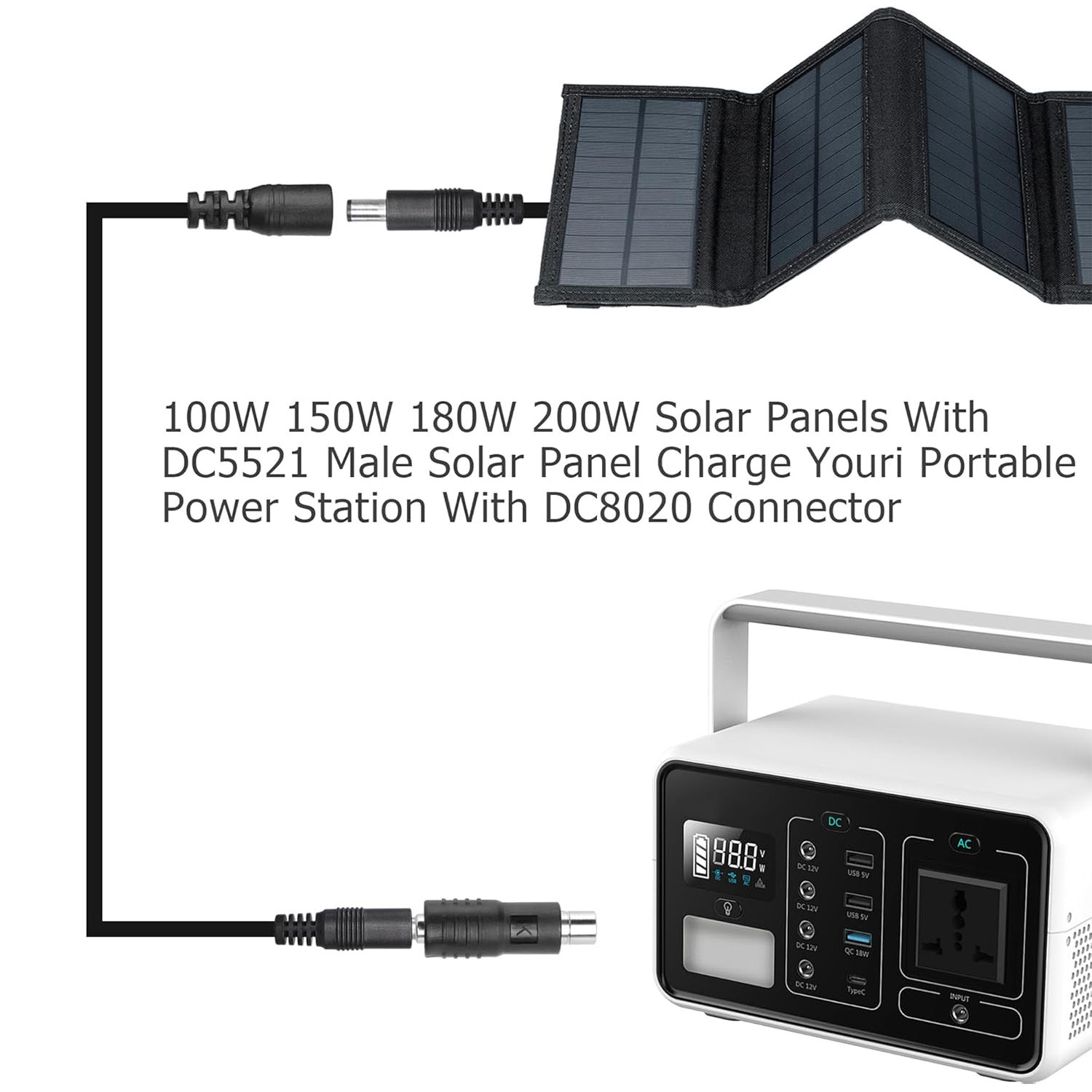 DC電源5.5mm×2.1mmメス-DC 8020オス変換ア - Portable Generator Inverter のレビューと価格