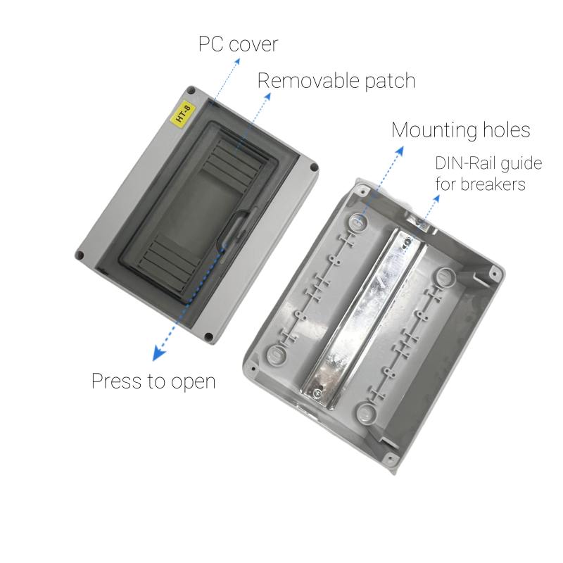 IP65 配電ボックス DC ブレーカー用 HT-2-24W - Outdoor Power Outlet Box のレビューと価格