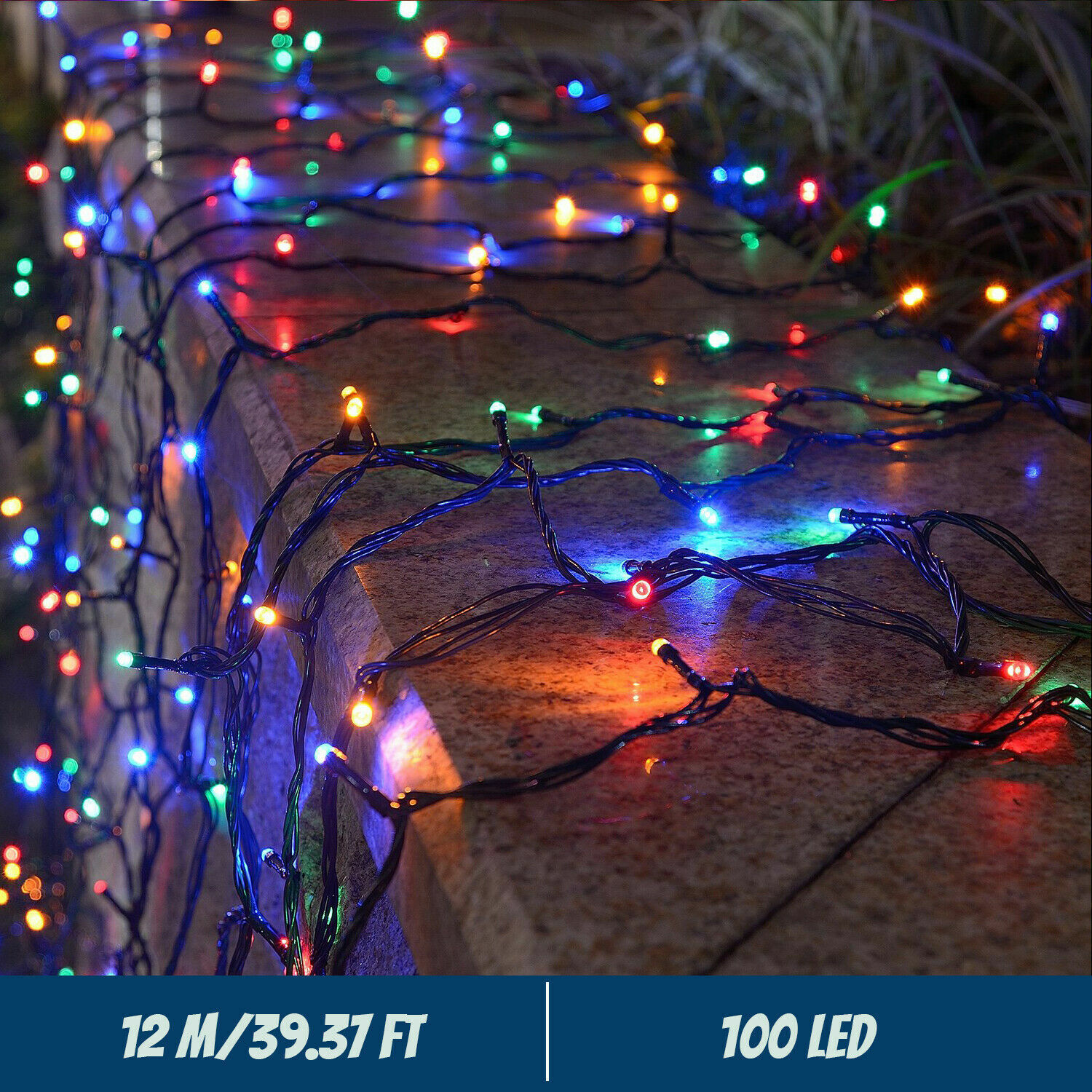 LED ソーラーストリングライト 300LED 8 モード太 - Outdoor Solar Power Xmas Lights のレビューと価格