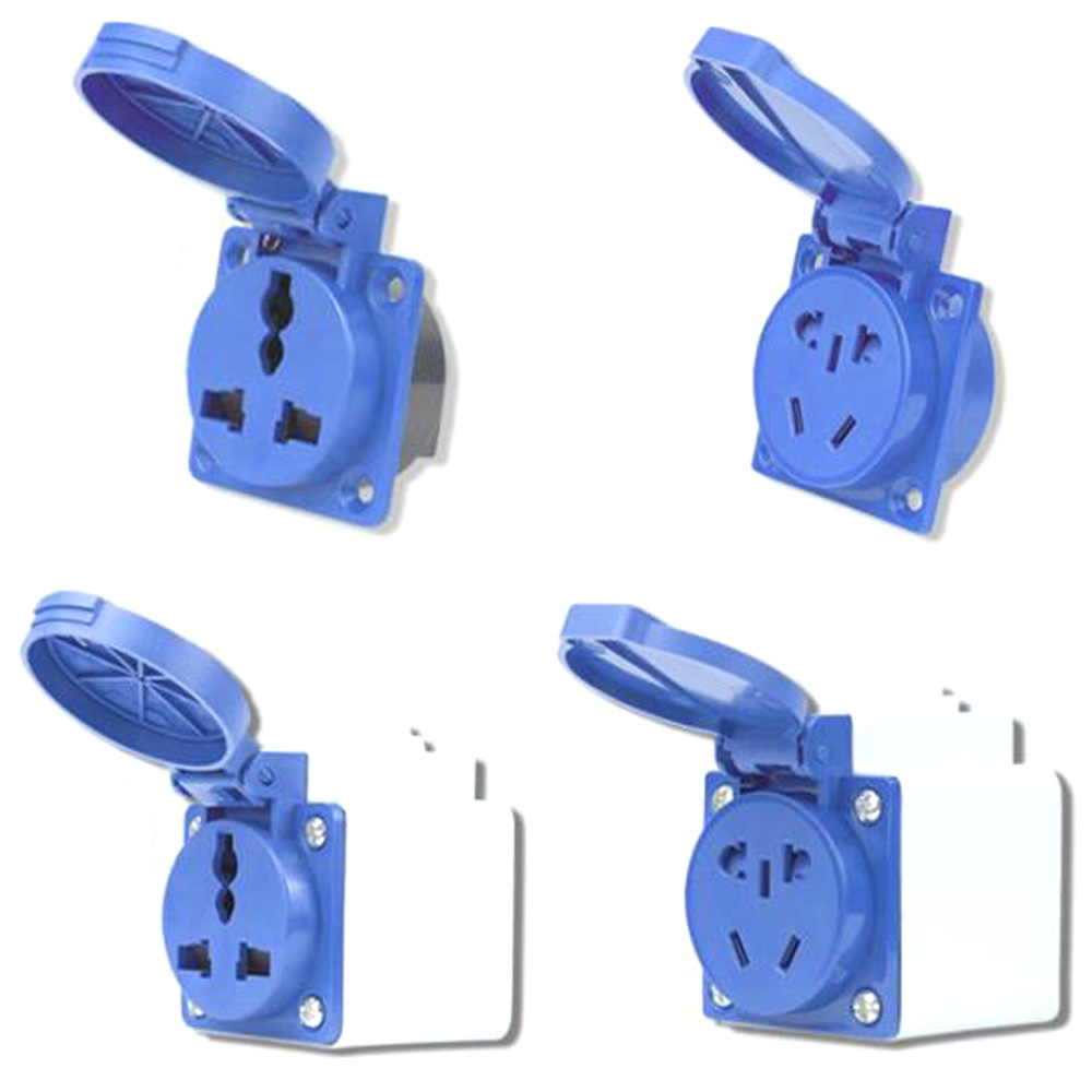 ブルーIP54 10A/16A 220V多機能産業用電気AC - Outdoor Power Inlet Box のレビューと価格
