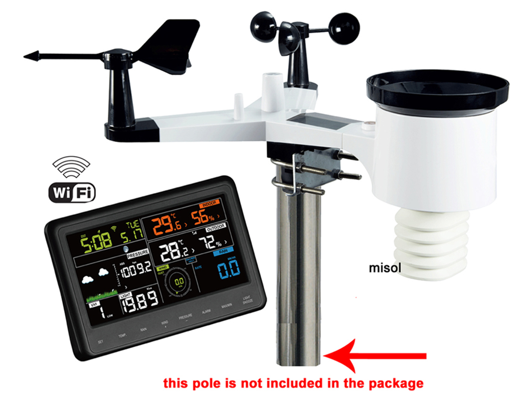 屋外センサー付き MISOL WiFi ウェザーステーション - Outdoor Power Tower のレビューと価格